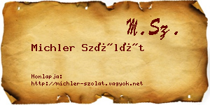 Michler Szólát névjegykártya